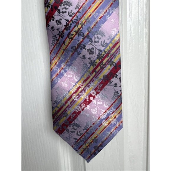 Daniel Ellissa Pink Purple Red 100% Polyester Men’s Neck Tie Made In China - Picture 1 of 7